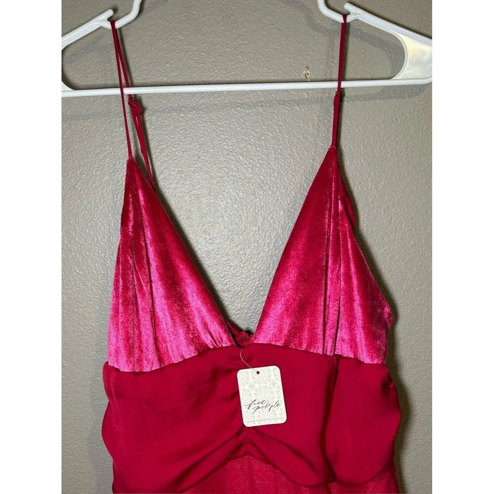 NEW Free People Skylie Saylor Pink Colorblock Going Out Romper Women’s Size 12
